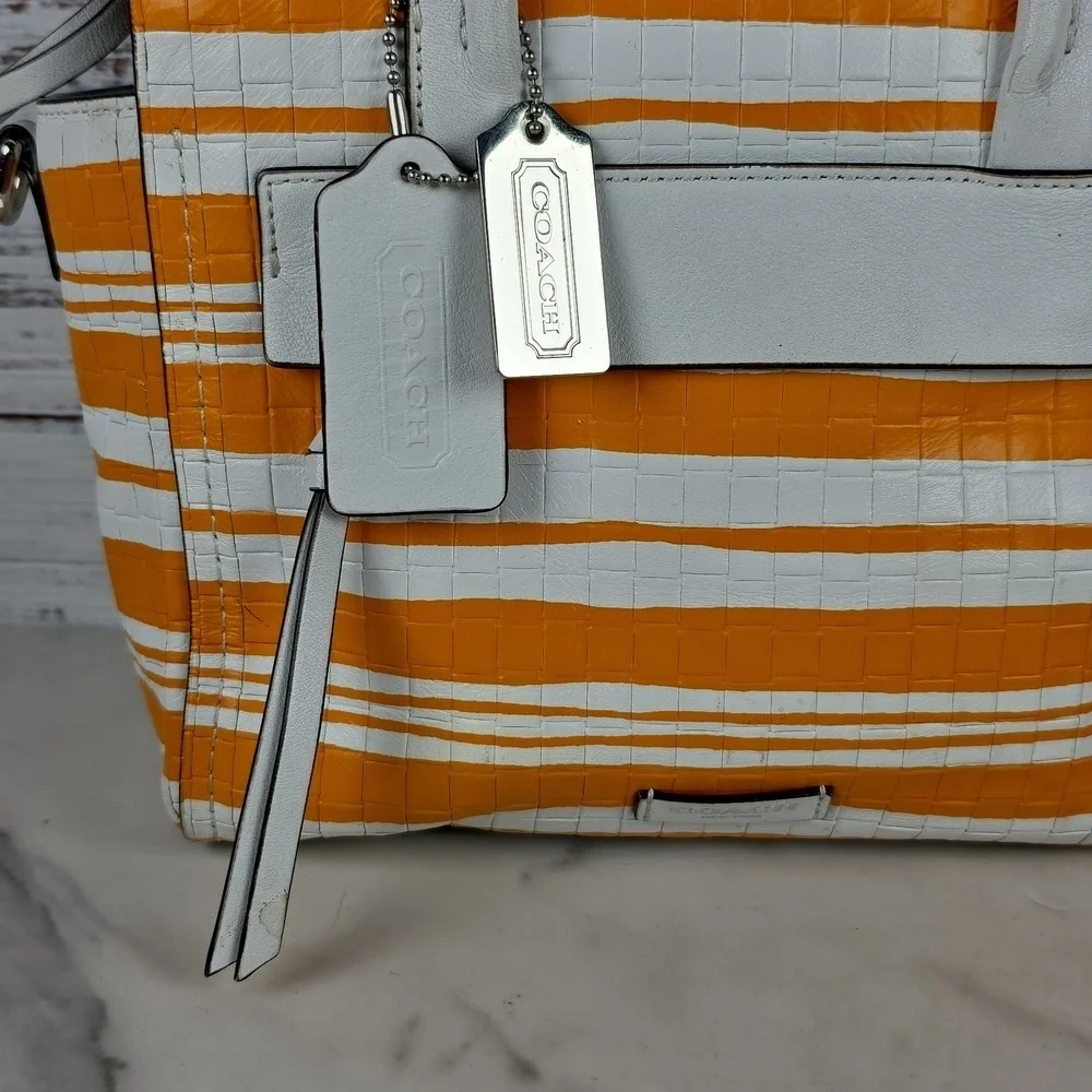 COACH BLEECKER MINI‎ CROSSBODY SHOULDER BAG RILEY CARRYALL MANDARIN WHITE PURSE